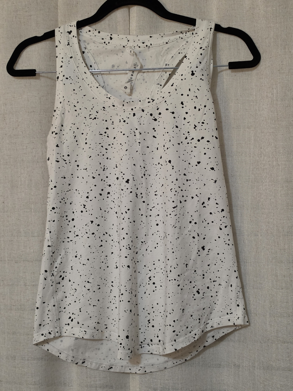 lululemon athletica White Tank with Black Speckle Print